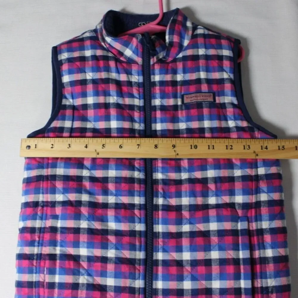 Vineyard Vines Pink and Blue Plaid Kids Vest